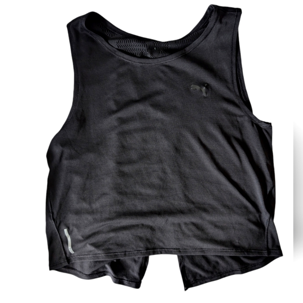 Puma cropped tank top, black size small